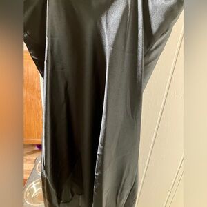 NEW: super short Elegant Black Satin Dress. Love the chain straps!  Size small.